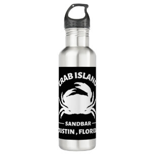 crab island sandbar florida stainless steel water bottle