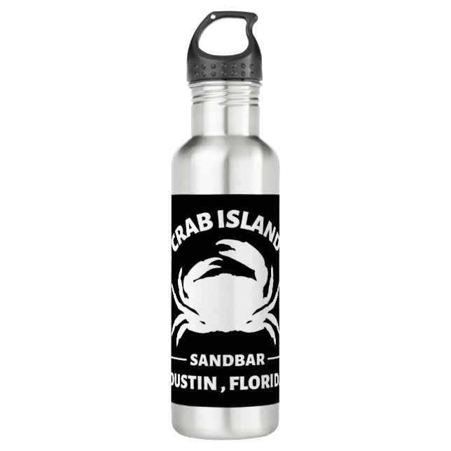 crab island sandbar florida stainless steel water bottle (Front)