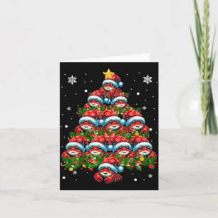 Crab Lighting Xmas Holiday Santa Crab Christmas Tr Card