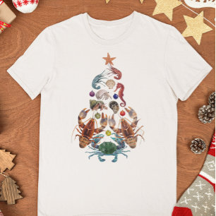 Crab Lobster Christmas Tree Crustacean T-Shirt