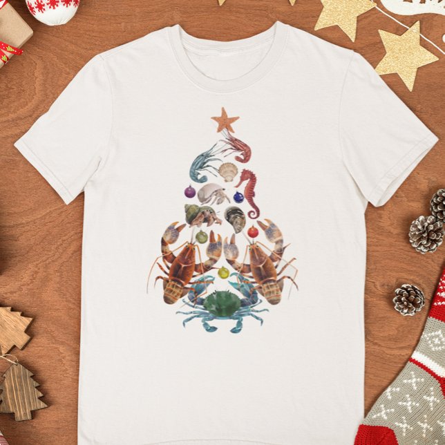 Crab Lobster Christmas Tree Crustacean T-Shirt (Creator Uploaded)