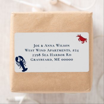 Crab Lobster Large Shipping Labels by millhill at Zazzle
