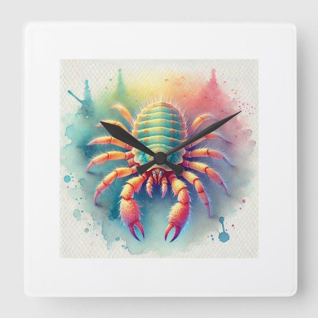 Crab louse 220924AREF118 - Watercolor Square Wall Clock (Front)