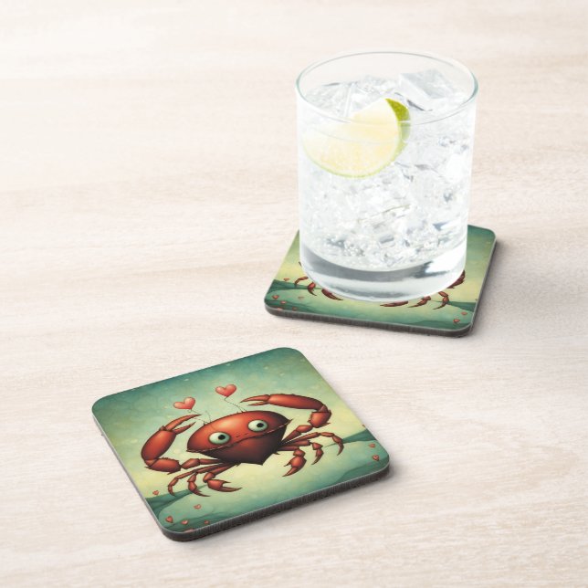 Crab Love Beverage Coaster (Right Side)