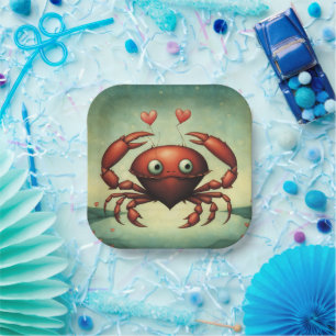 Crab Love Paper Plates