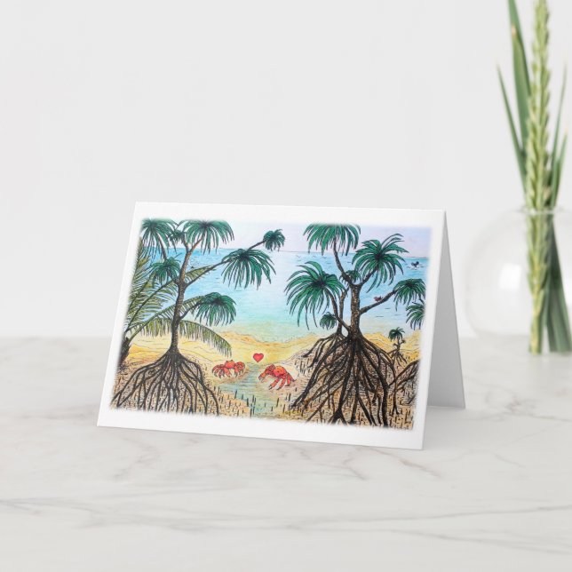 Crab Love Valentine's Greeting Card (Front)