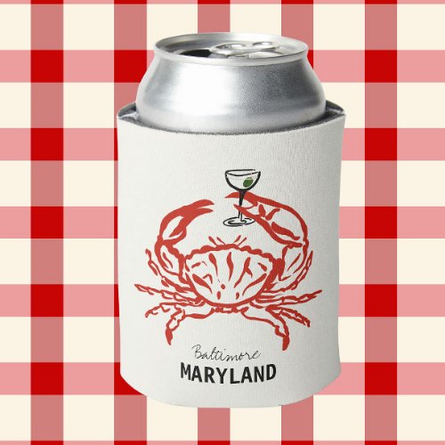 Crab Maryland Wedding  Can Cooler