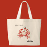 Crab Maryland Wedding  Large Tote Bag<br><div class="desc">Embrace the charm of Maryland with a Crab-themed wedding that celebrates the state's coastal heritage! Featuring a watercolor illustration of a playful Maryland blue crab, this design captures the spirit of the Chesapeake Bay. Perfect for invitations, favors, or decor, this theme highlights your love for Maryland’s iconic seafood and its...</div>