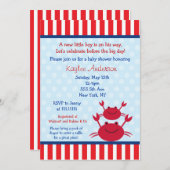 Crab Nautical Baby Shower Invitations (Front/Back)