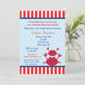 Crab Nautical Baby Shower Invitations (Standing Front)