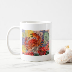 Crab Nautical Beach Seafood Art Coffee Mug