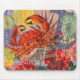 Crab Nautical Beach Seafood Art Mouse Pad