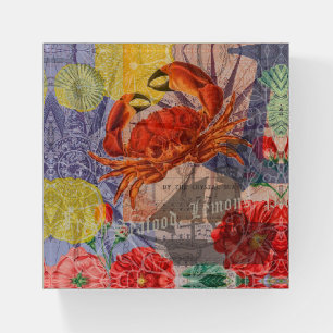 Crab Nautical Beach Seafood Art Paperweight