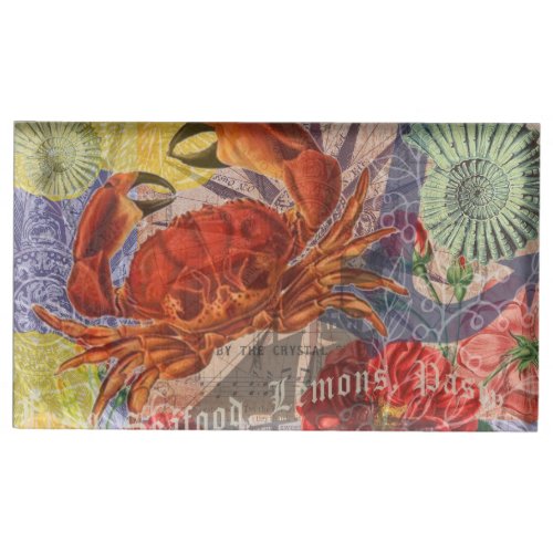 Crab Nautical Beach Seafood Art Place Card Holder