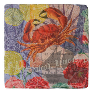 Crab Nautical Beach Seafood Art Trivet