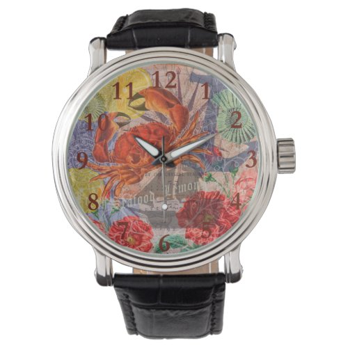 Crab Nautical Beach Seafood Art Watch