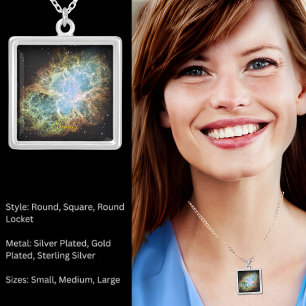 Crab Nebula Custom Name Silver Plated Necklace