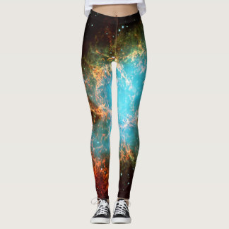 Crab Nebula in Taurus outer space exercise Leggings