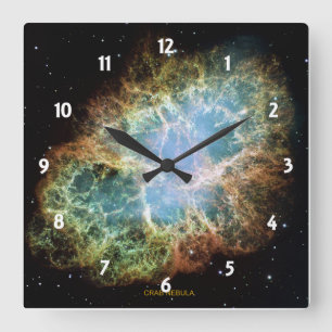 Crab Nebula Square Wall Clock
