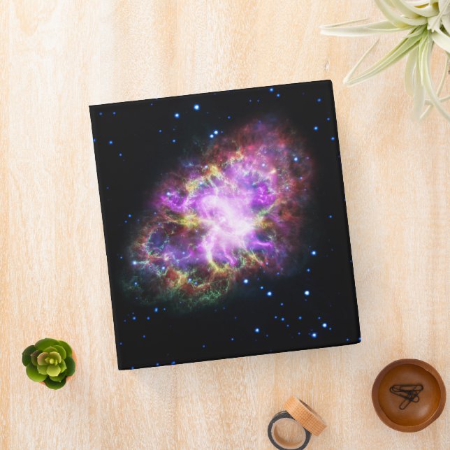 Crab Nebula Supernova Remnant Hubble Composite 3 Ring Binder (In Situ)