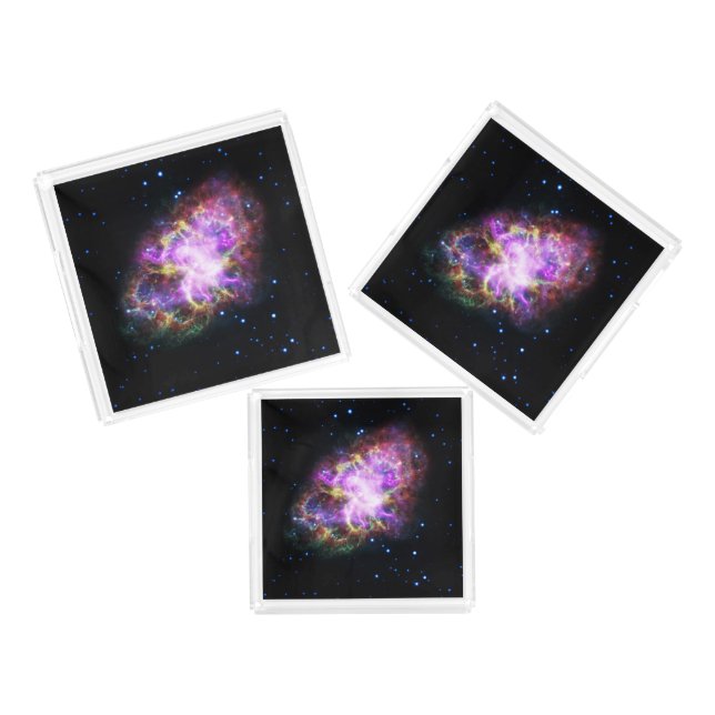 Crab Nebula Supernova Remnant Hubble Composite Acrylic Tray (Set)