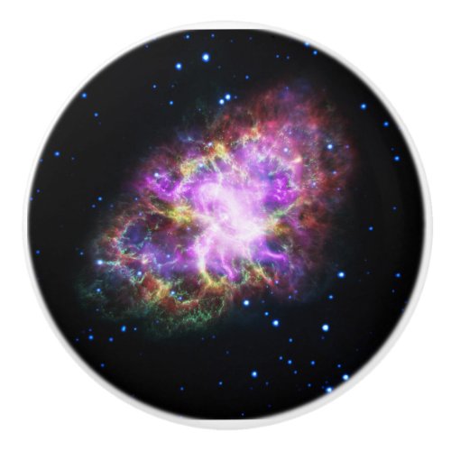 Crab Nebula Supernova Remnant Hubble Composite Ceramic Knob