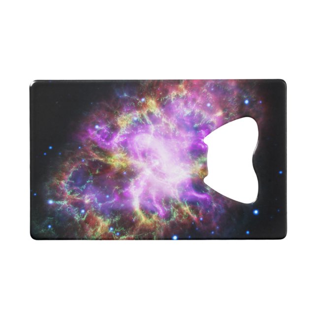 Crab Nebula Supernova Remnant Hubble Composite Credit Card Bottle Opener (Front (Horizontal))