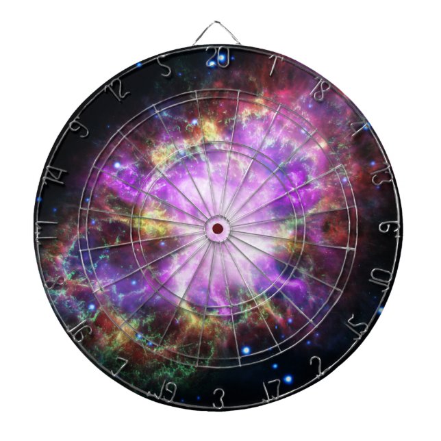 Crab Nebula Supernova Remnant Hubble Composite Dart Board (Front)