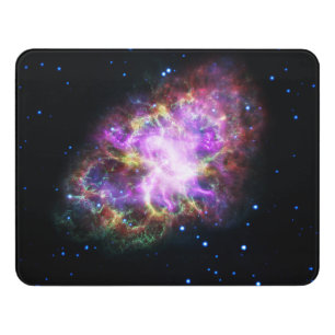 Crab Nebula Supernova Remnant Hubble Composite Door Sign