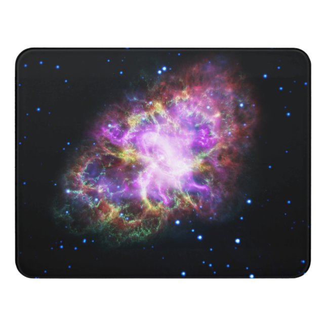 Crab Nebula Supernova Remnant Hubble Composite Door Sign (Contemporary Front)