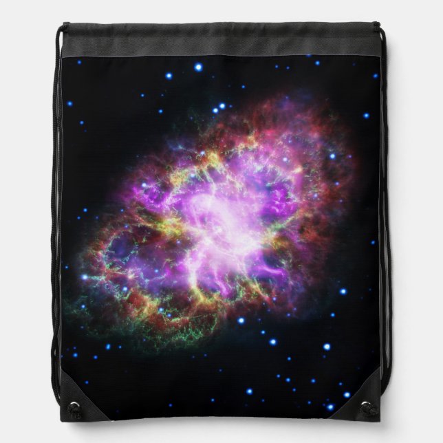 Crab Nebula Supernova Remnant Hubble Composite Drawstring Bag (Front)