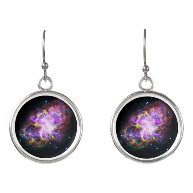 Crab Nebula Supernova Remnant Hubble Composite Earrings (Front)