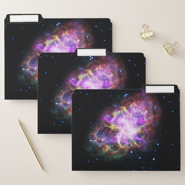Crab Nebula Supernova Remnant Hubble Composite File Folder (Set)