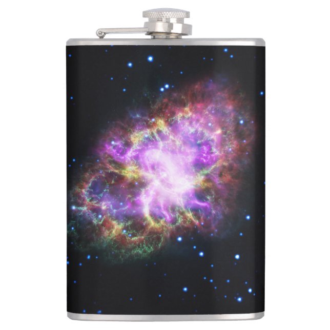 Crab Nebula Supernova Remnant Hubble Composite Flask (Front)