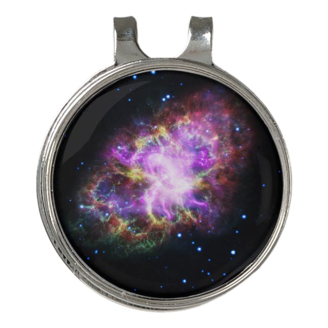 Crab Nebula Supernova Remnant Hubble Composite Golf Hat Clip (Front)