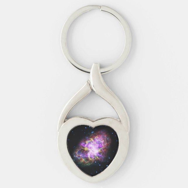 Crab Nebula Supernova Remnant Hubble Composite Keychain (Front)