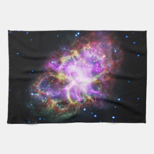 Crab Nebula Supernova Remnant Hubble Composite Kitchen Towel