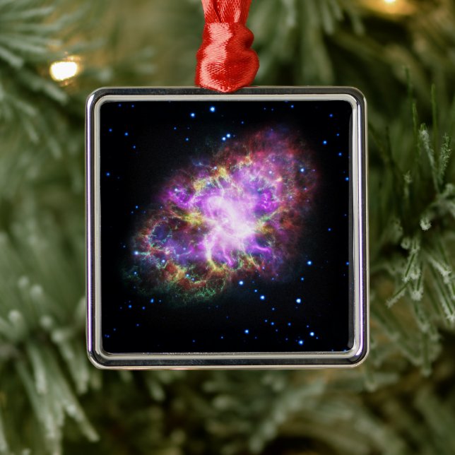 Crab Nebula Supernova Remnant Hubble Composite Metal Ornament (Tree)