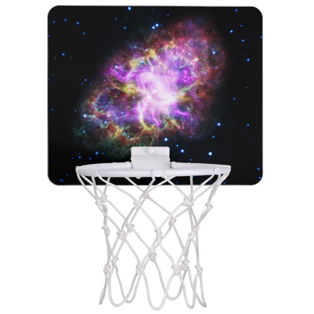 Crab Nebula Supernova Remnant Hubble Composite Mini Basketball Hoop (Front)