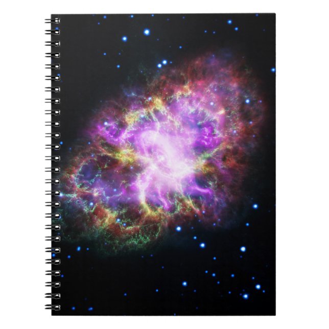 Crab Nebula Supernova Remnant Hubble Composite Notebook (Front)