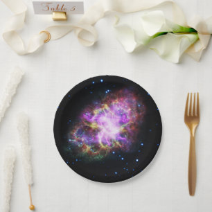 Crab Nebula Supernova Remnant Hubble Composite Paper Plates