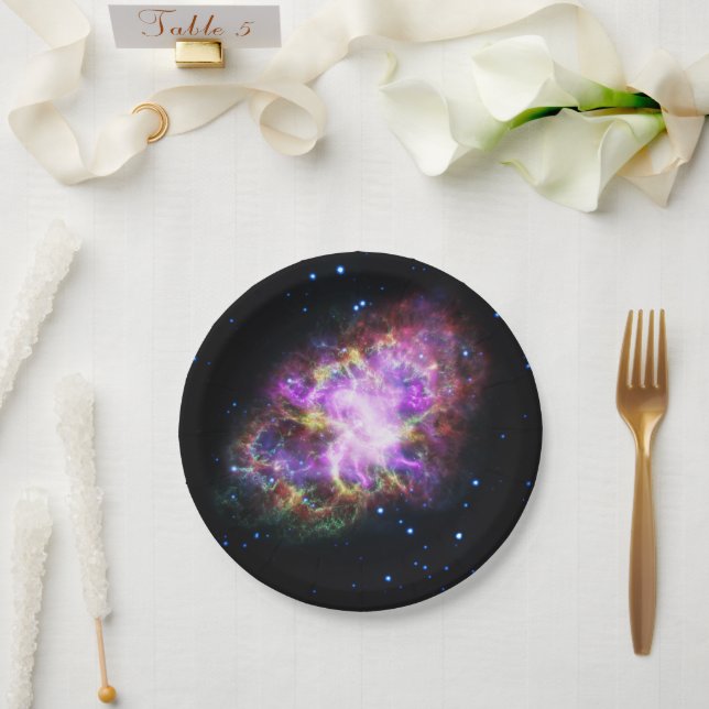 Crab Nebula Supernova Remnant Hubble Composite Paper Plates (Wedding)