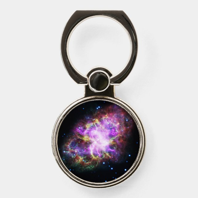 Crab Nebula Supernova Remnant Hubble Composite Phone Ring Stand (Front)