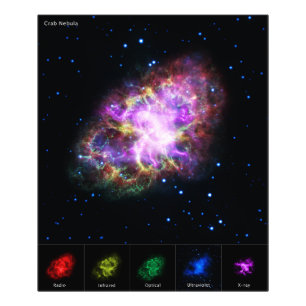 Crab Nebula Supernova Remnant Hubble Composite Photo Print