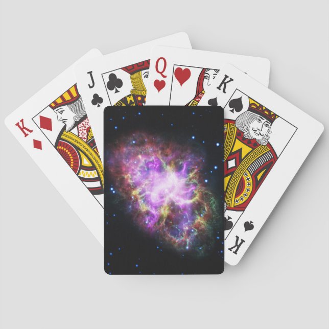 Crab Nebula Supernova Remnant Hubble Composite Poker Cards (Back)