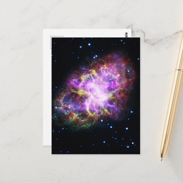 Crab Nebula Supernova Remnant Hubble Composite Postcard (Front/Back In Situ)