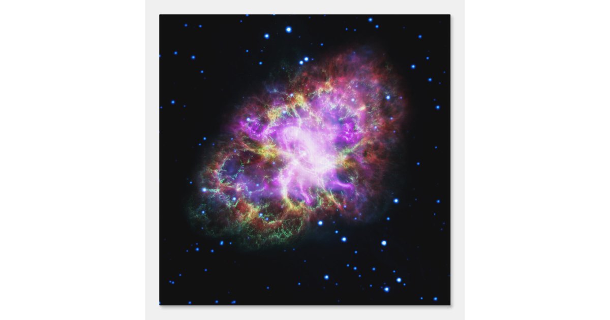 Supernova Sign Crab Nebula Supernova Remnant Hubble Composite Sign | Zazzle