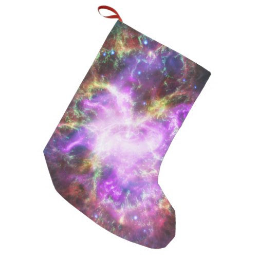 Crab Nebula Supernova Remnant Hubble Composite Small Christmas Stocking