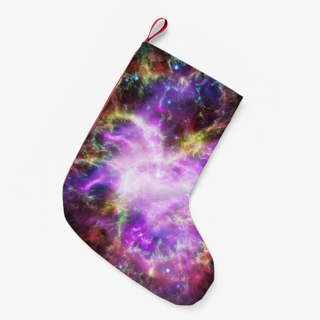 Crab Nebula Supernova Remnant Hubble Composite Small Christmas Stocking (Front (Hanging))
