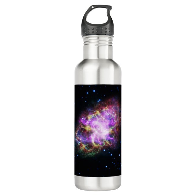Crab Nebula Supernova Remnant Hubble Composite Stainless Steel Water Bottle (Front)